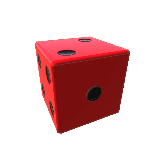 Dice_d6_Plastic Glossy Pure red